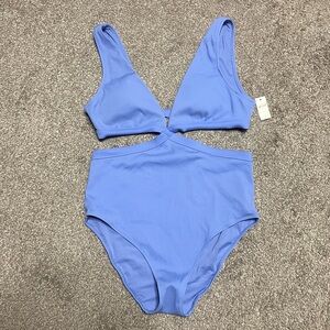 NWT Women’s Aerie Ribbed Cut Out One Piece Swimsuit Size L